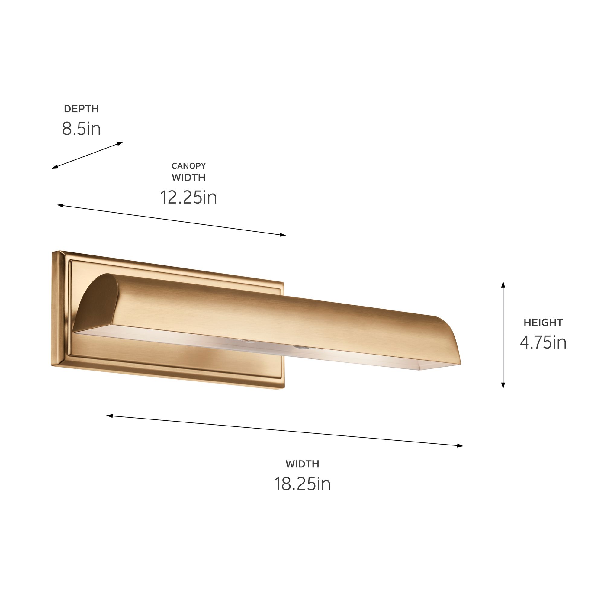 Image 7 Carston 18 Inch 2 Light Picture Light in Champagne Bronze more views