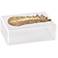 Carta 8" Wide Clear Acrylic Decorative Box with Gold Feather