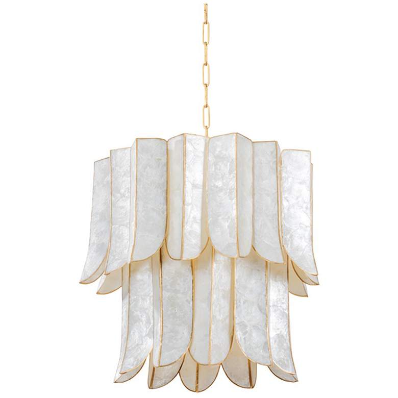 Image 1 Cartagena 22 3/4" Wide Vintage Gold Leaf 7-Light Chandelier