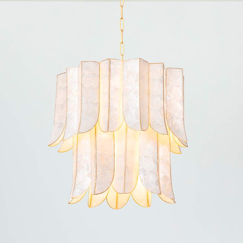 Image 1 Cartagena 22 3/4" Wide Vintage Gold Leaf 7-Light Chandelier