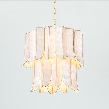 Cartagena 22 3/4" Wide Vintage Gold Leaf 7-Light Chandelier