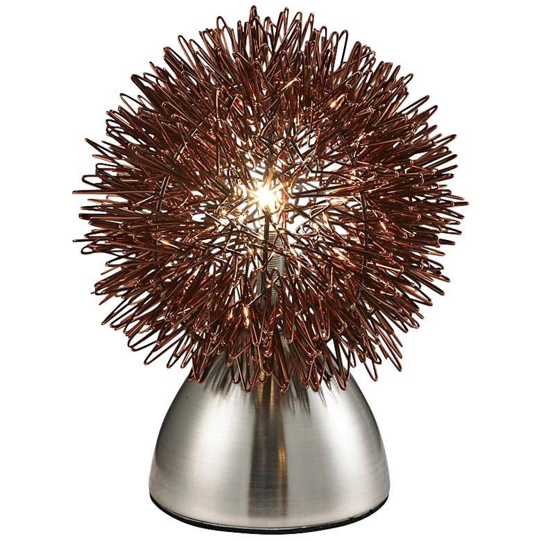 Image 1 Cartago Hand-Crafted Coffee Brown Metal Accent Lamp