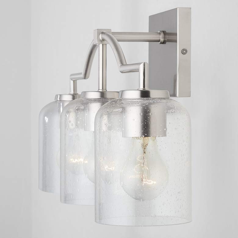Image 4 Carter 22" Wide Brushed Nickel 3-Light Vanity Bath Light more views
