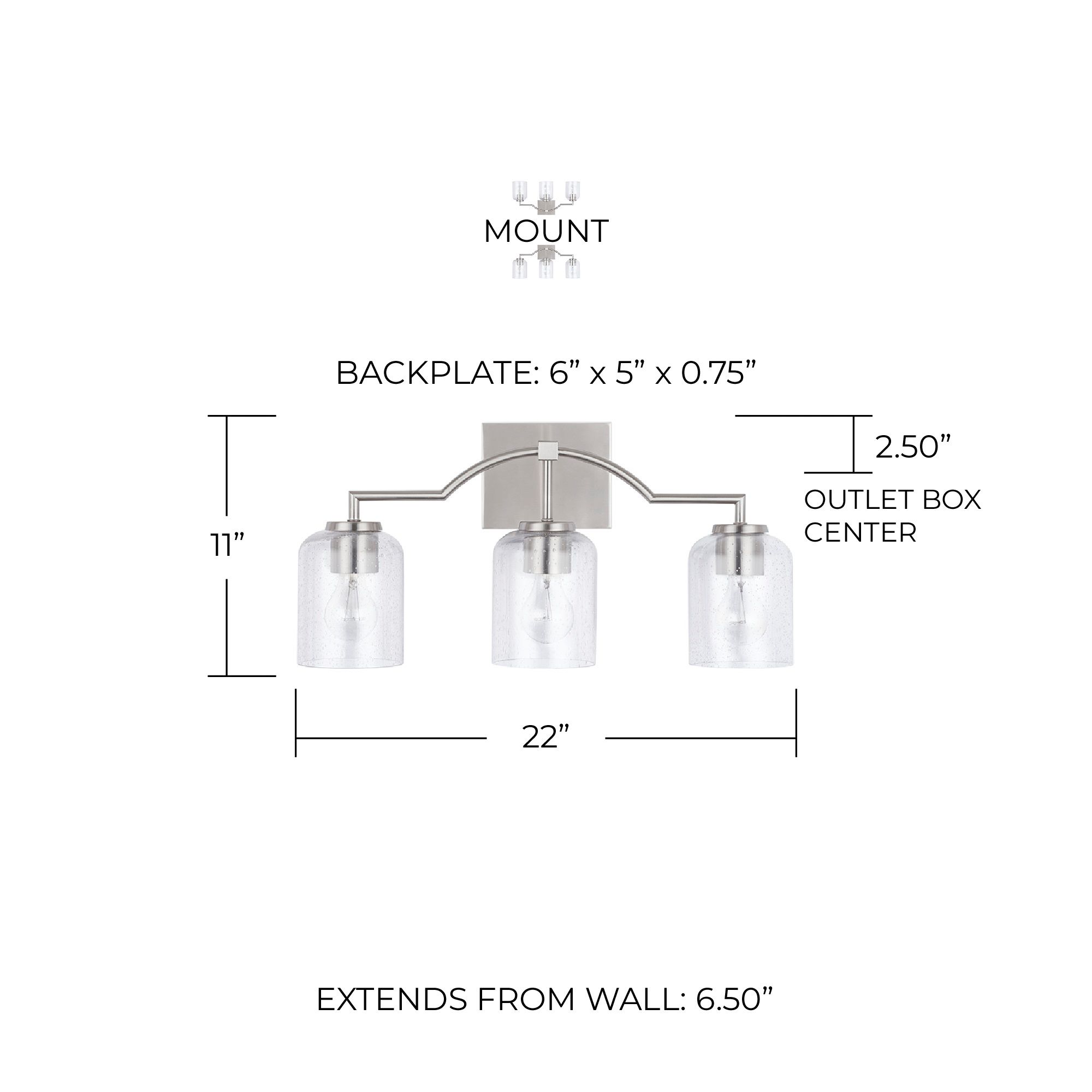 Image 6 Carter 22" Wide Brushed Nickel 3-Light Vanity Bath Light more views