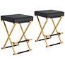 3_Carter 25" Black Faux Leather Counter Stools Set of 2