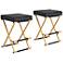 Carter 25" Black Faux Leather Counter Stools Set of 2