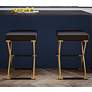2_Carter 25" Black Faux Leather Counter Stools Set of 2