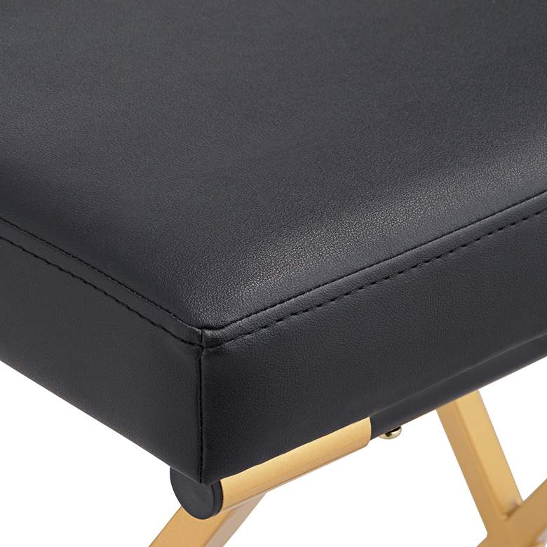Image 5 Carter 25" High Black Faux Leather and Gold Counter Stool more views