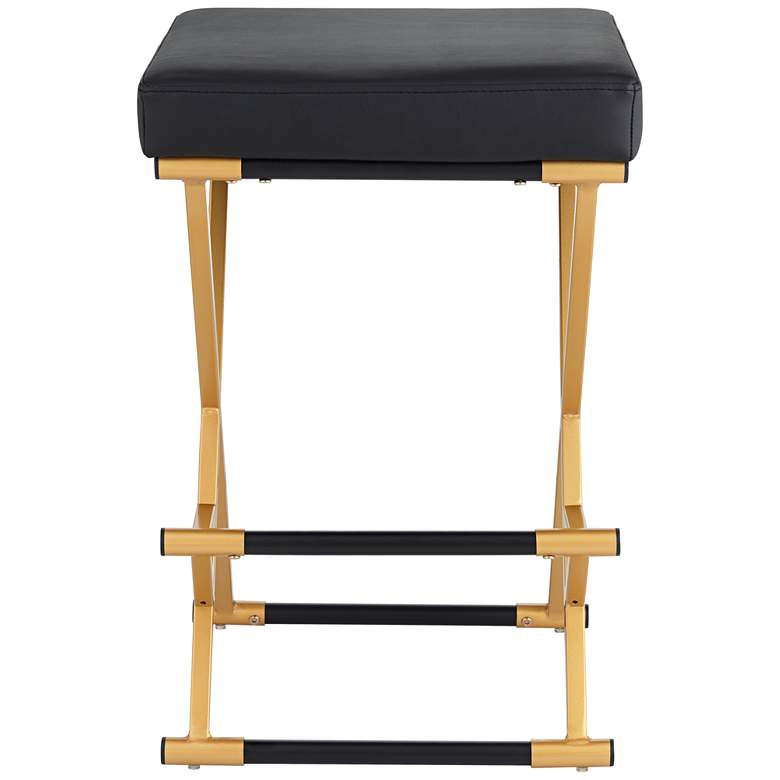 Image 7 Carter 25 inch High Black Faux Leather and Gold Counter Stool more views
