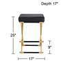 Carter 25" High Black Faux Leather and Gold Counter Stool in scene