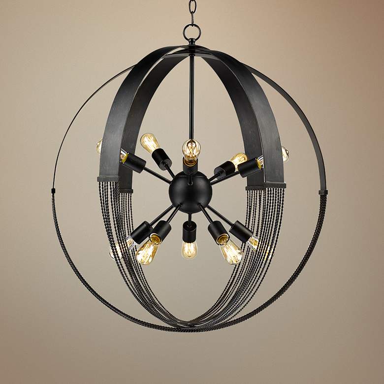 Image 1 Carter 29 3/4" Wide Aged Bronze 10-Light Pendant