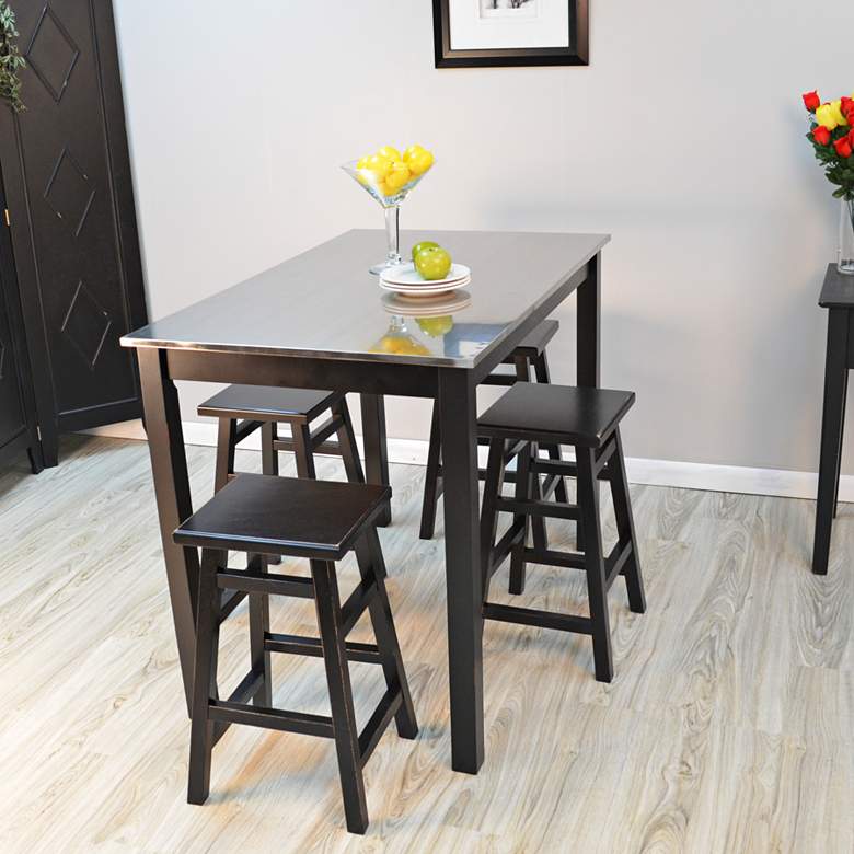 Image 5 Carter 42" Wide Black Rectangular Bar Table more views