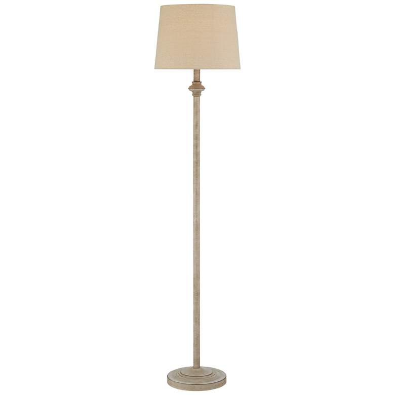 Image 3 Carter Beige Finish Cream Shade 3-Piece Floor and Table Lamp Set more views