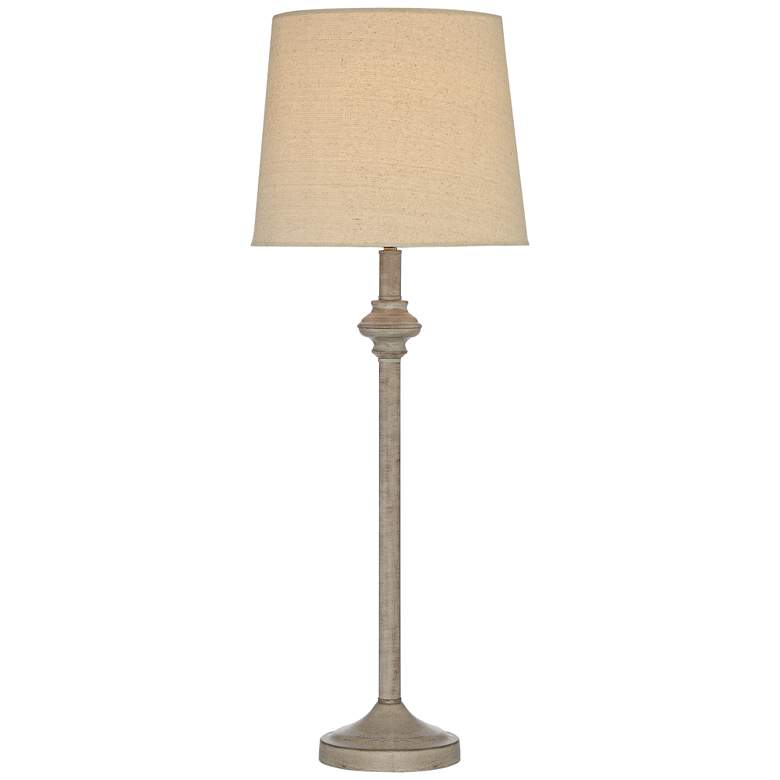 Image 7 Carter Beige Finish Cream Shade 3-Piece Floor and Table Lamp Set more views