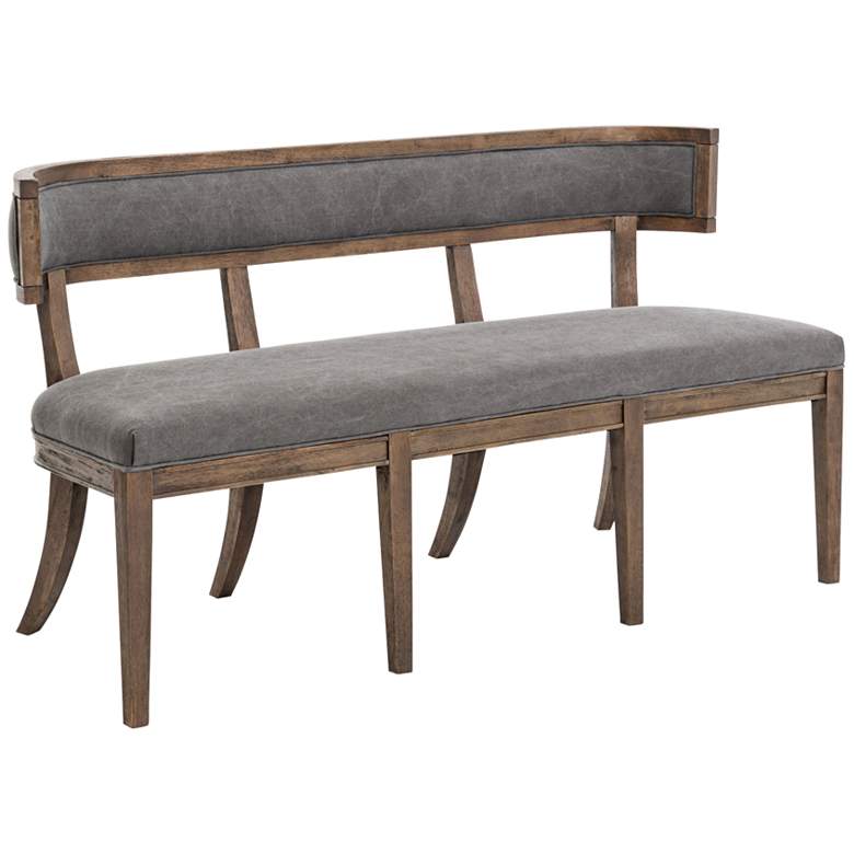 Image 1 Carter Dark Moon Canvas Upholstered Dining Bench