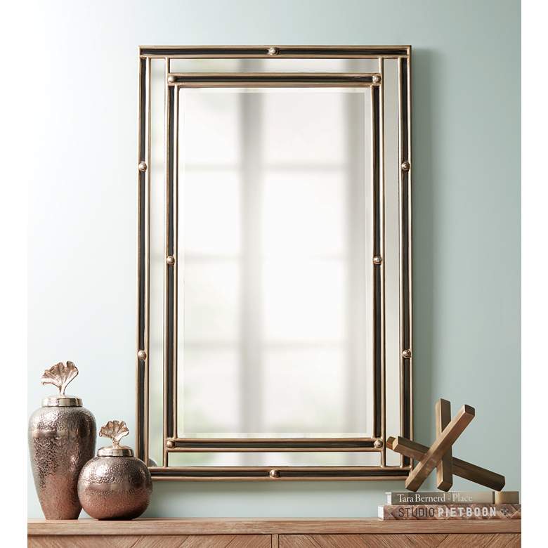 Image 1 Carthage Champagne and Black 29 1/4 inch x 46 inch Wall Mirror