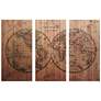 Cartography Arte de Legno 60" Wide Triptych Wood Wall Art