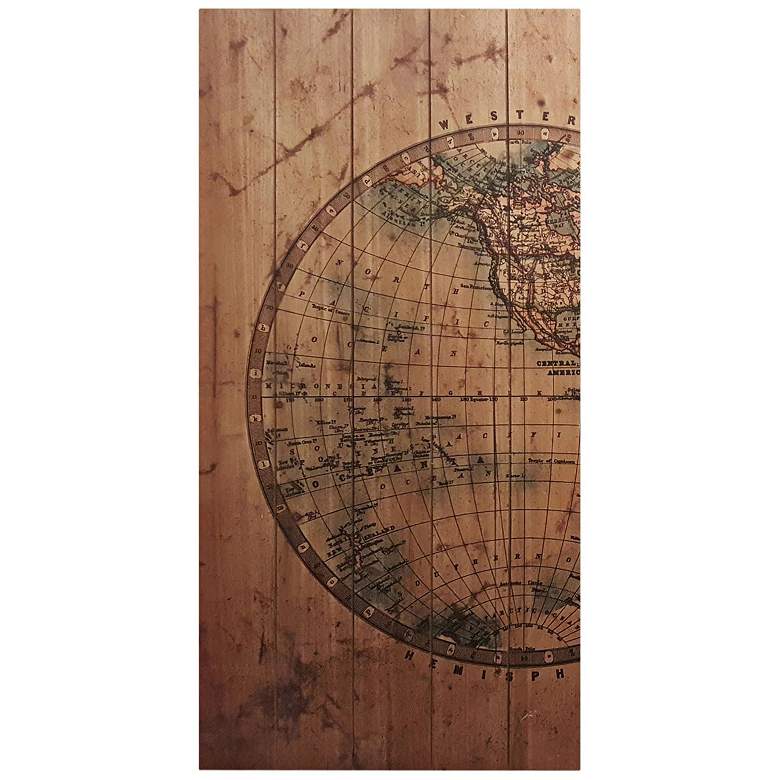 Image 3 Cartography Arte de Legno 60 inch Wide Triptych Wood Wall Art more views