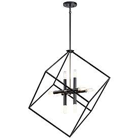 Image1 of Cartone 25 1/2" Wide Black Open Cube 8-Light Pendant