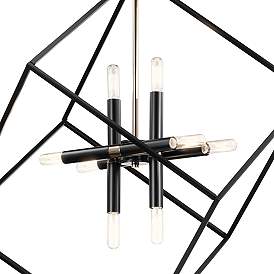 Image2 of Cartone 25 1/2" Wide Black Open Cube 8-Light Pendant more views