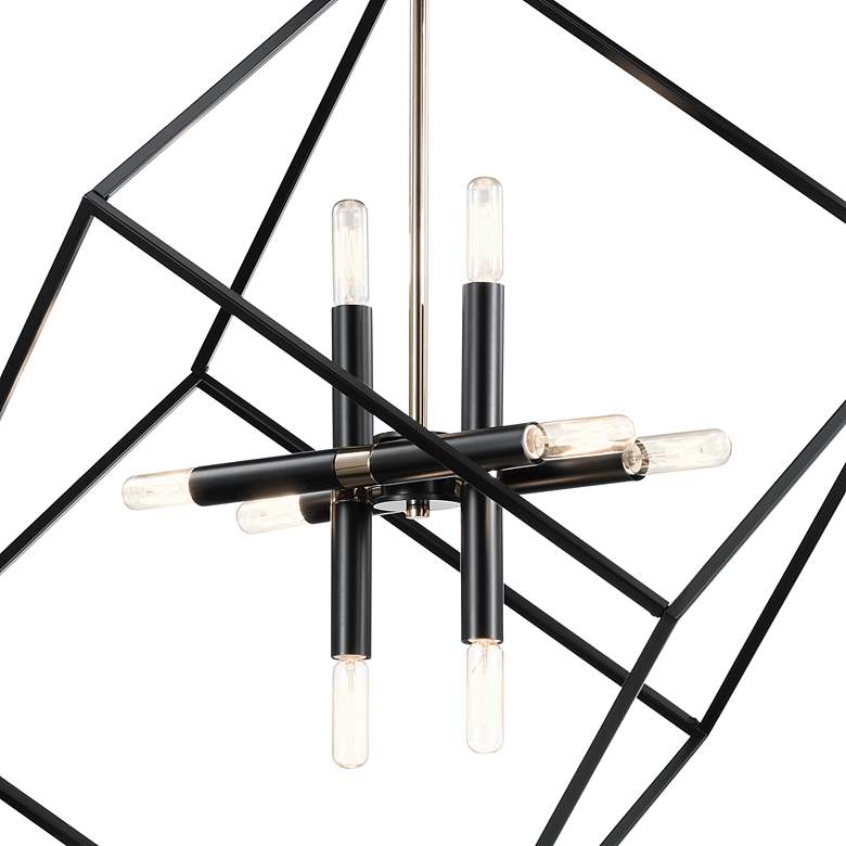 Image 2 Cartone 25 1/2" Wide Black Open Cube 8-Light Pendant more views