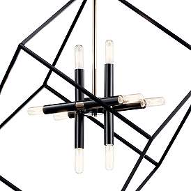 Image3 of Cartone 25 1/2" Wide Black Open Cube 8-Light Pendant more views