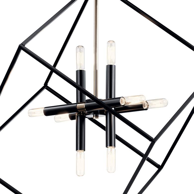Image 3 Cartone 25 1/2" Wide Black Open Cube 8-Light Pendant more views