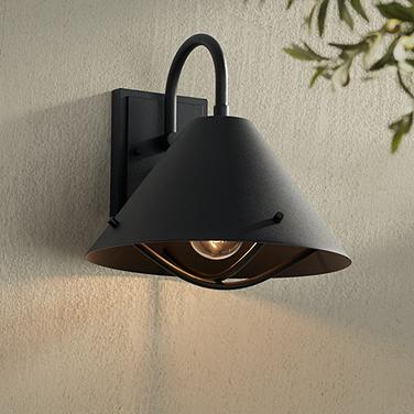 Cartwright 11" High Black Outdoor Wall Barn Light