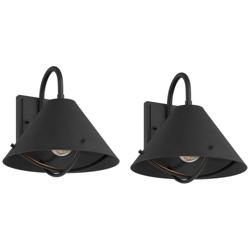 Cartwright 11" High Black Outdoor Wall Barn Light Set of 2