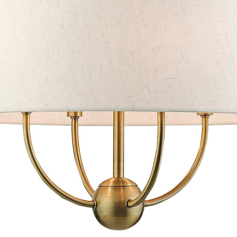Image 4 Cartwright 18" Wide Antique Brass 4-Light Drum Chandelier more views