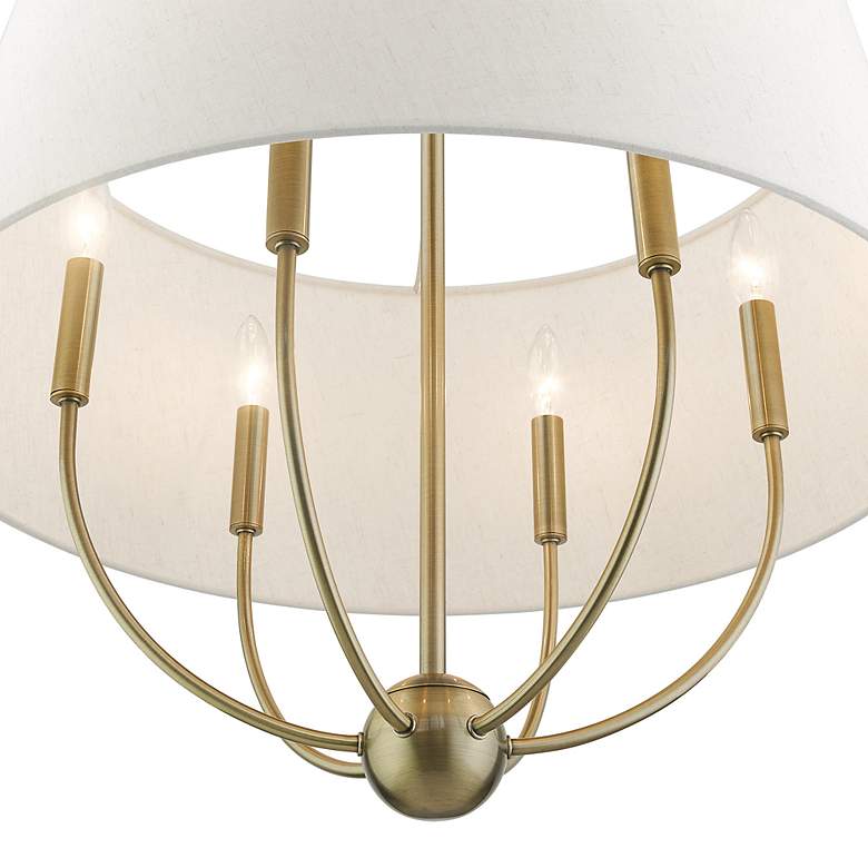 Image 5 Cartwright 24" Wide Antique Brass 6-Light Drum Chandelier more views