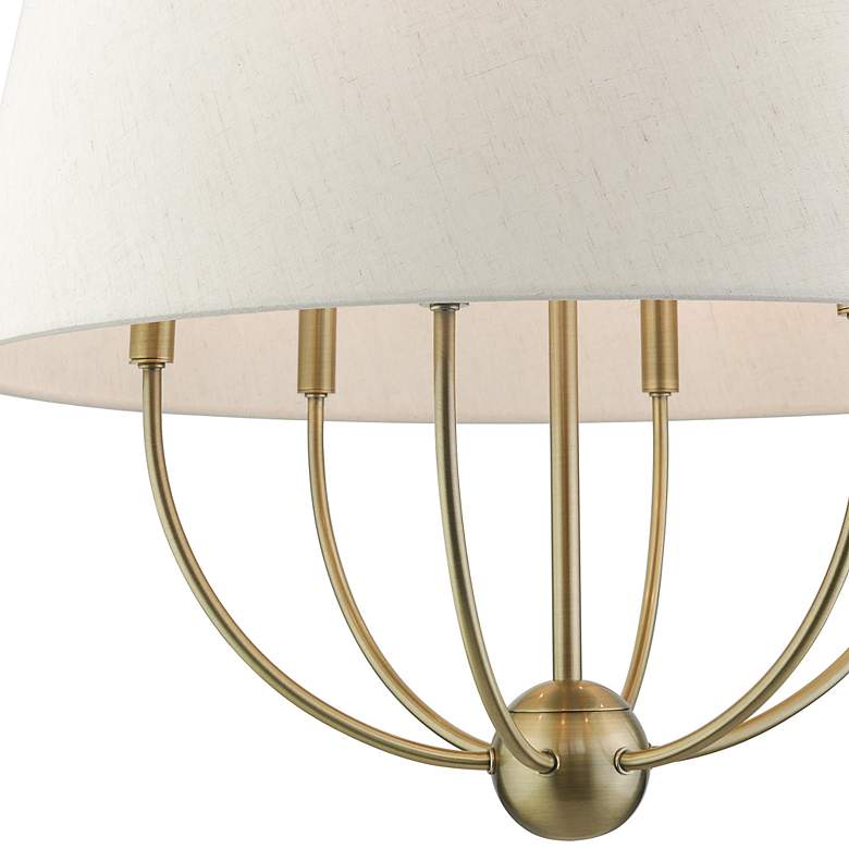 Image 6 Cartwright 24" Wide Antique Brass 6-Light Drum Chandelier more views