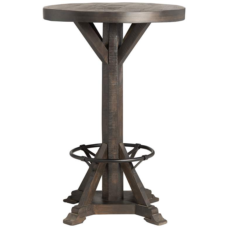 Image 1 Cartwright 28" Wide Dark Brown Wood Round Pub Table