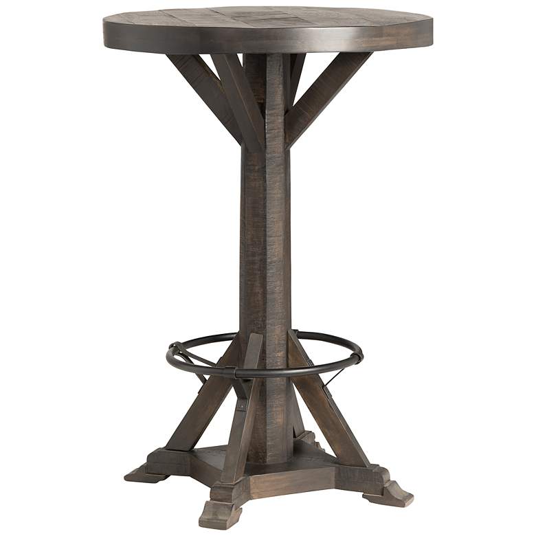 Image 4 Cartwright 28" Wide Dark Brown Wood Round Pub Table more views