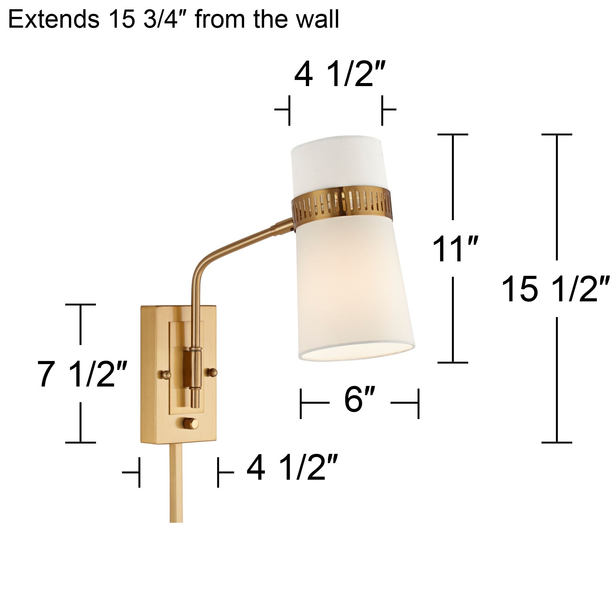 Cartwright Antique Brass Plug-In Wall Lamps Set of 2