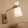 Cartwright Warm Antique Brass Hardwire Wall Lamp