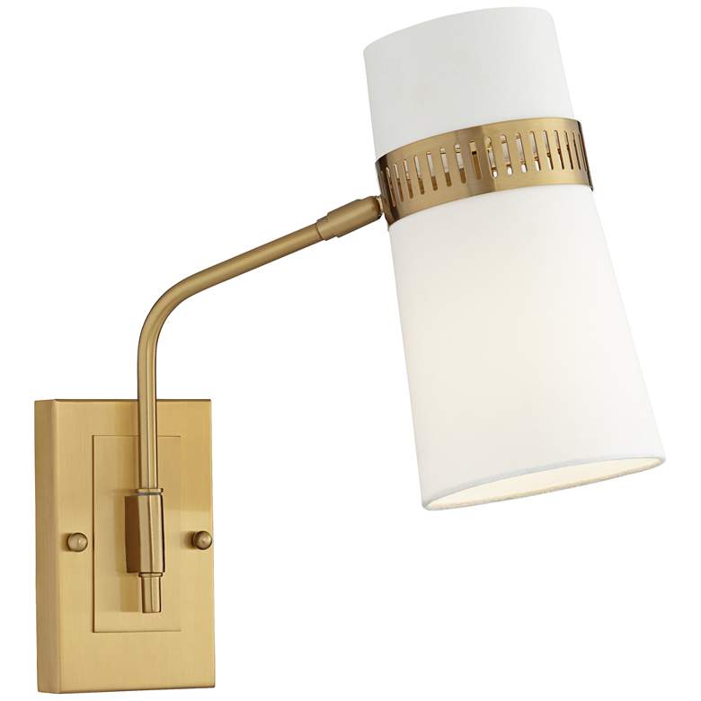 Image 5 Cartwright Warm Antique Brass Hardwire Wall Lamp more views