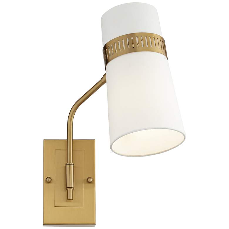 Image 6 Cartwright Warm Antique Brass Hardwire Wall Lamp more views