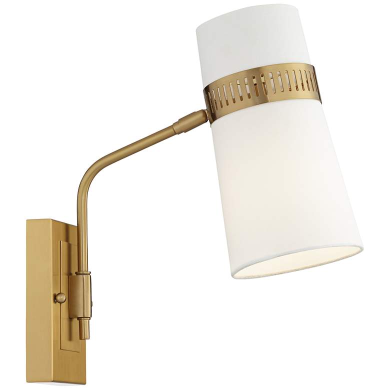 Image 7 Cartwright Warm Antique Brass Hardwire Wall Lamp more views