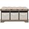 Carvallo 42" Wide Driftwood 3-Cubby Storage Bench with Bins