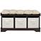 Carvallo 42" Wide Espresso 3-Cubby Storage Bench with Bins