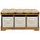 Carvallo Barnwood 3-Cubby Storage Bench with Bins