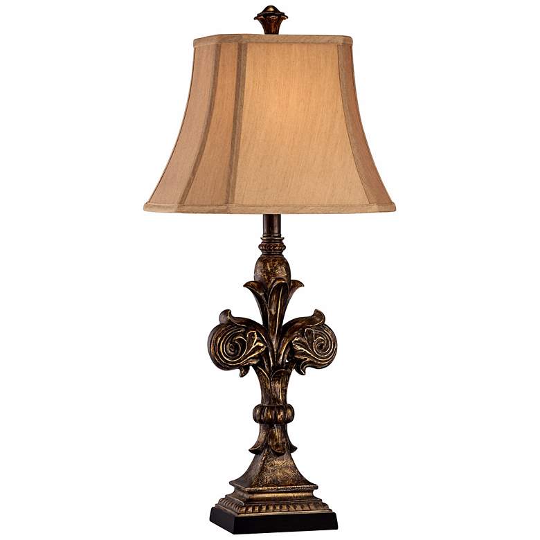 Image 1 Carved Fleur-de-Lis Base Table Lamp