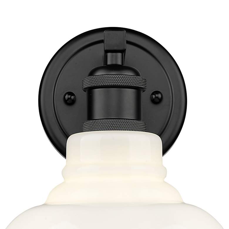 Image 2 Carver 1-Light Vanity Light in Matte Black with Vintage Milk Glass more views