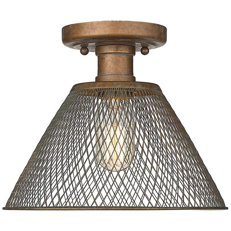 Image 4 Carver 10" Wide Copper Patina 1-Light Semi-Flush more views