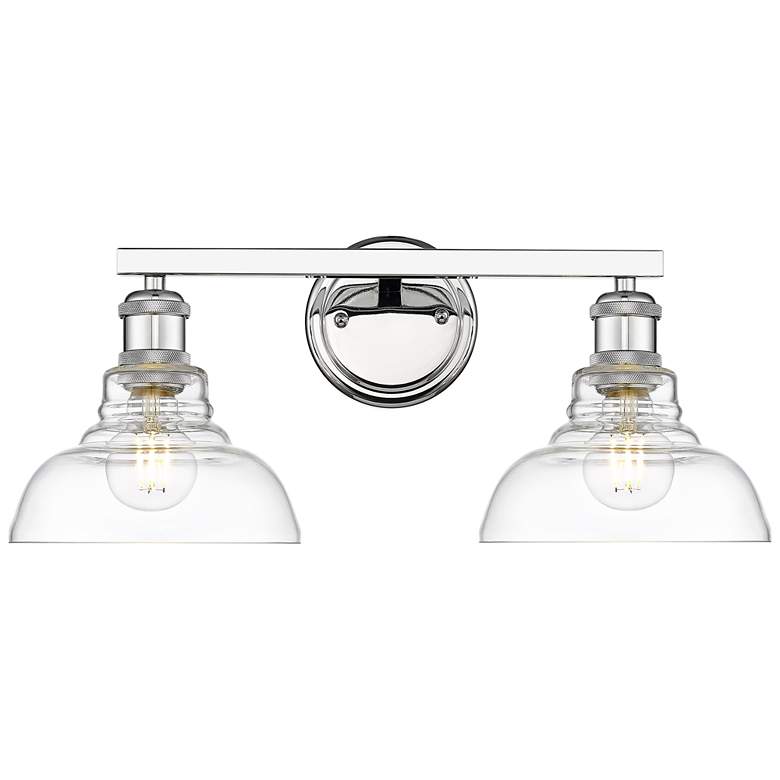 Image 1 Carver 2-Light Vanity Light in Chrome with Clear Glass