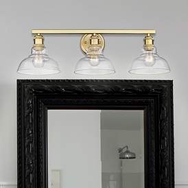 Image5 of Carver 27 1/2" Wide Brushed Champagne Bronze 3-Light Bath Light more views