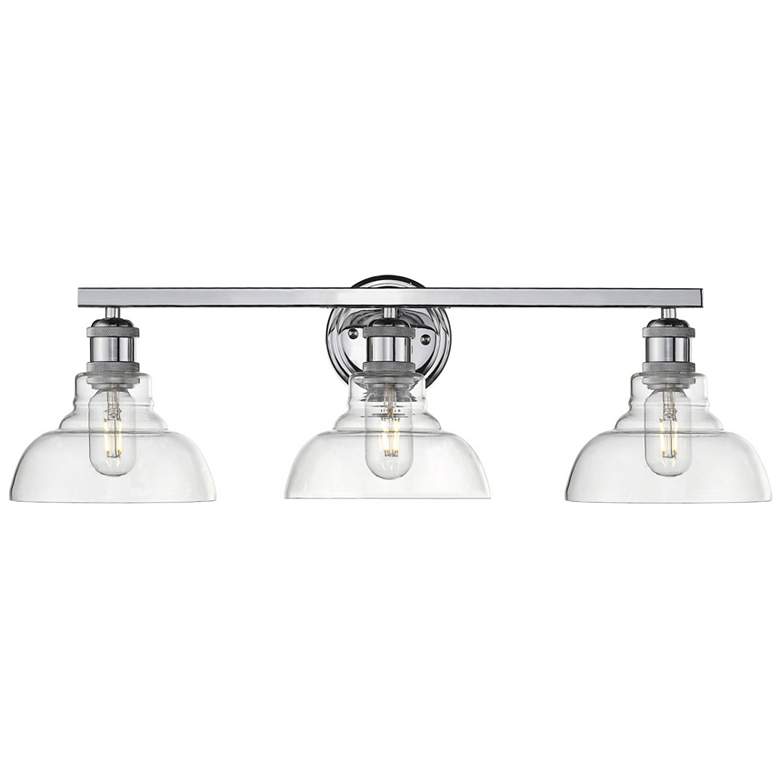 Image 1 Carver 27 1/2 inch Wide Chrome 3-Light Bath Light with Clear Glass