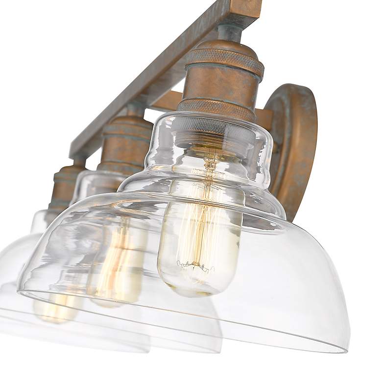 Image 7 Carver 27 1/2" Wide Copper Patina Clear 3-Light Bath Light more views