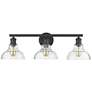 2_Carver 27 1/2" Wide Matte Black 3-Light Bath Light